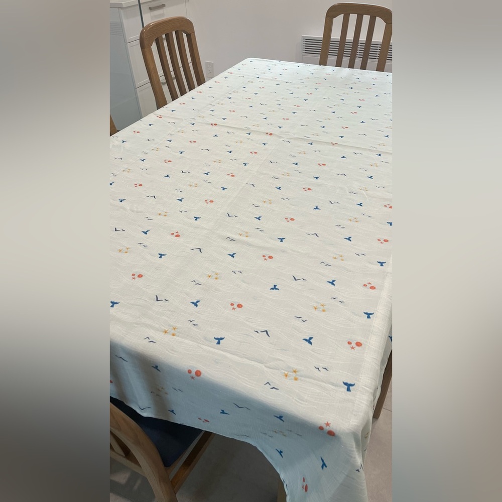 Blue Ocean Theme Tablecloth with 6 napkins (60x90) 🩵